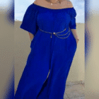 Κομψή και αέρινη ολόσωμη φόρμα , τσέπες - PLUS SIZE - SELINA - HO