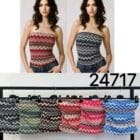 Εμπριμέ strapless τοπάκι , boho σχέδια , ψυχεδελικά κυματιστά print - SEKER - LO