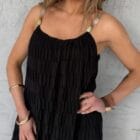 Φόρεμα , λεπτές τιράντες , χάντρες - ESMERALDA - LO