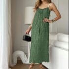 Φόρεμα , λεπτές τιράντες , χάντρες - ESMERALDA - LO