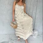 Φόρεμα , λεπτές τιράντες , χάντρες - ESMERALDA - LO