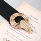 Ζώνη με λάστιχο , χρυσή μεταλλική αγκράφα - PLUS SIZE - LETA - IN