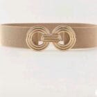 Ζώνη με λάστιχο , χρυσή μεταλλική αγκράφα - PLUS SIZE - LETA - IN