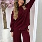 Σετ φόρμας με λάστιχο , κορδόνι & χρυσές λεπτομέρειες - CONSAT - LO