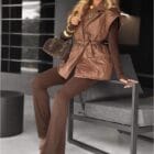 Μπουφάν αμάνικο καπιτονέ με διακοσμητική αγκράφα , γιακάς , τσέπες - LUNIMUM - AD