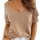 Μπλούζα V λαιμόκοψη και μανίκια 3/4 , άνεση και στυλ στις μεταβατικές εποχές - FALL - AD