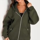 Τζάκετ φούτερ με κουκούλα , φερμουάρ και μπροστινές τσέπες - BANZI - AD