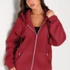 Τζάκετ φούτερ με κουκούλα , φερμουάρ και μπροστινές τσέπες - BANZI - AD