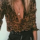 Πουκάμισο λεοπάρ μοτίβο , κλασικός γιακάς , μανσέτες , σοφιστικέ - WATIN - AD