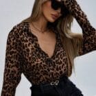 Πουκάμισο λεοπάρ μοτίβο , κλασικός γιακάς , μανσέτες , σοφιστικέ - WATIN - AD