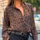 Πουκάμισο λεοπάρ μοτίβο , κλασικός γιακάς , μανσέτες , σοφιστικέ - WATIN - AD