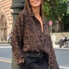 Πουκάμισο λεοπάρ μοτίβο , κλασικός γιακάς , μανσέτες , σοφιστικέ - WATIN - AD