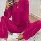 Βελούδινη σετ φόρμα , μαλακό και λαμπερό βελούδο - EASY - AD