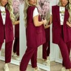 Σετ Αμάνικο σακάκι - γιλέκο , Παντελόνι κουστούμι , φόδρα - JESICA - AD