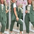 Σετ Αμάνικο σακάκι - γιλέκο , Παντελόνι κουστούμι , φόδρα - JESICA - AD