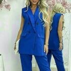 Σετ Αμάνικο σακάκι - γιλέκο , Παντελόνι κουστούμι , φόδρα - JESICA - AD