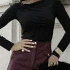 Μπλούζα μακρυμάνικη , σούρα και ασύμμετρη γωνία στην λαιμόκοψη - KEGIA - AD