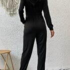 Χουχουλίαρικη ολόσωμη φόρμα , μαλακό βελούδο , κουκούλα , τσέπες , φερμουάρ - SIEMPRE - AD