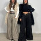 Παντελόνα με πιέτες , τσέπες και ζώνη - SOPHIS - AD