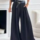 Παντελόνα με πιέτες , τσέπες και ζώνη - SOPHIS - AD