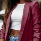 Σακάκι δερματίνη , σούρες στα μανίκια , γιακάς - DONSE - AD