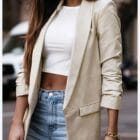 Σακάκι δερματίνη , σούρες στα μανίκια , γιακάς - DONSE - AD