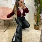 Crop ζακέτα πλεκτή , λευκές ρίγες , κουμπιά - PREPPY STYLE - AD