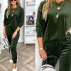 Σετ Βελουτέ Φόρμες με Λαιμόκοψη Χαμόγελο - NESIL - AD