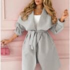 Statement πανωφόρι , μεγάλο φαρδύ πέτο , ζώνη - GISIM - AD