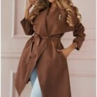 Statement πανωφόρι , μεγάλο φαρδύ πέτο , ζώνη - GISIM - AD