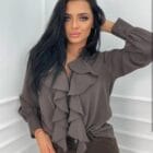 Κομψό και ρομαντικό πουκάμισο , διακοσμητικά βολάν - LOUND - AD