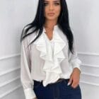 Κομψό και ρομαντικό πουκάμισο , διακοσμητικά βολάν - LOUND - AD