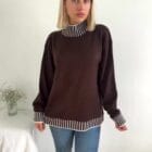 Πουλόβερ με διακοσμητικές ρίγες - SANET - AD