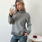 Πουλόβερ με διακοσμητικές ρίγες - SANET - AD