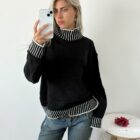 Πουλόβερ με διακοσμητικές ρίγες - SANET - AD