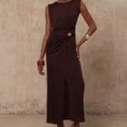 Δυναμικό Φόρεμα , βάτες , σούρες και διακοσμητική αγκράφα - LEON - LO