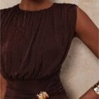 Δυναμικό Φόρεμα , βάτες , σούρες και διακοσμητική αγκράφα - LEON - LO