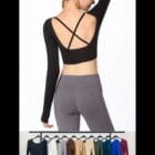 Τοπάκι μακριά μανίκια , τρύπα στον αντίχειρα , διακοσμητικό Χ στην πλάτη - MESAN - LO