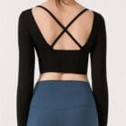 Τοπάκι μακριά μανίκια , τρύπα στον αντίχειρα , διακοσμητικό Χ στην πλάτη - MESAN - LO