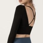 Τοπάκι μακριά μανίκια , τρύπα στον αντίχειρα , διακοσμητικό Χ στην πλάτη - MESAN - LO