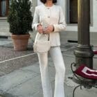  Κομψό σετ κοστουμιού με χρυσά κουμπιά και εσωτερική φόδρα - GENKIS - LO