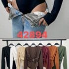 Μακρυμάνικο κορμάκι με βαθύ V και διακοσμητική αγκράφα - LAYNA - LO