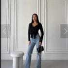 Μπλούζα με βολάν και κορδόνια στο μπροστινό μέρος - CALY - LO