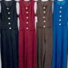 Ολόσωμη αμάνικη φόρμα με χρυσά κουμπιά και διακοσμητικές τσέπες - STAFI - LO