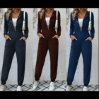 Χουχουλίαρικη ολόσωμη φόρμα , μαλακό βελούδο , κουκούλα , τσέπες , φερμουάρ - SIEMPRE - AD