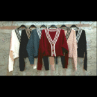 Crop ζακέτα πλεκτή , λευκές ρίγες , κουμπιά - PREPPY STYLE - AD