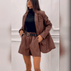 Σακάκι Oversized δερμάτινο , γυαλιστερή υφή , διακοσμητικές τσέπες , φόδρα - ELES - AD