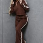 Σέτ Φούτερ , παντελόνι , φερμουάρ , κουκούλα , ρίγες στο πλάι - GENIST - AD