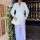 Πουκάμισο , χρυσή αγκράφα , κρουαζέ - "Elegance in Motion: Draped in Style" - LO