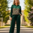 Βελούδινο Αθλητικό Σετ με Καρέ Pattern & Ζεστή Υφή - " Urban Velvet '' - LO